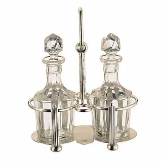 Broggi Classica oil cruet 2 places silver plated nickel - Buy now on ShopDecor - Discover the best products by BROGGI design