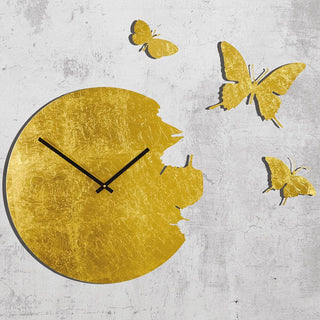 Domeniconi Butterfly wall clock gold leaf diam. 48 cm. - Buy now on ShopDecor - Discover the best products by DOMENICONI design