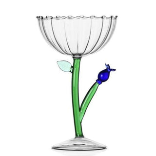 Ichendorf Botanica optical champagne bowl blue flower by Alessandra Baldereschi - Buy now on ShopDecor - Discover the best products by ICHENDORF design