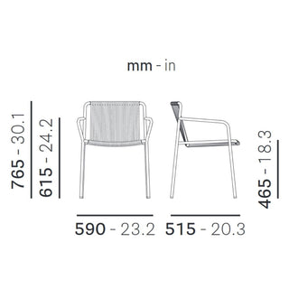 Pedrali Tribeca 3665 garden chair with armrests - Buy now on ShopDecor - Discover the best products by PEDRALI design