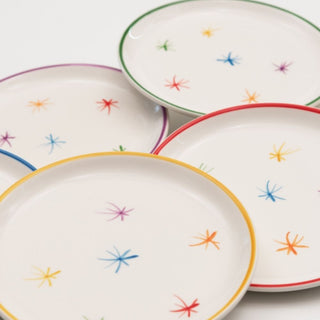 Zafferano Asterisco set 6 dessert plates assorted colors diam. 23 cm. - Buy now on ShopDecor - Discover the best products by ZAFFERANO design