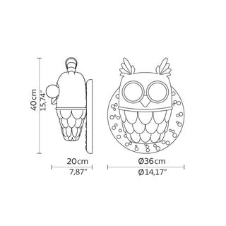 Karman Ti Vedo wall lamp in the shape of an owl with bright eyes - Buy now on ShopDecor - Discover the best products by KARMAN design