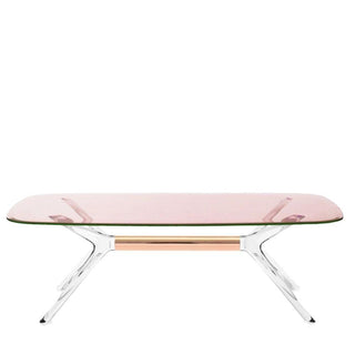 Kartell Blast rectangular side table with crystal bronze structure and pink top h. 40 cm. - Buy now on ShopDecor - Discover the best products by KARTELL design