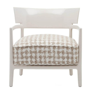 Kartell Cara ivory armchair with beige "fancy" fabric cushion - Buy now on ShopDecor - Discover the best products by KARTELL design