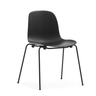 Normann Copenhagen Form polypropylene stackable chair with black steel legs Normann Copenhagen Form Black - Buy now on ShopDecor - Discover the best products by NORMANN COPENHAGEN design