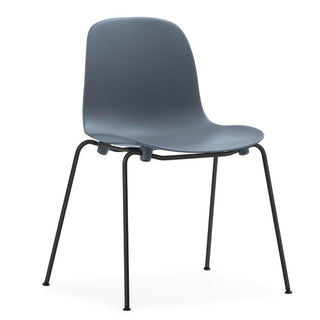 Normann Copenhagen Form polypropylene stackable chair with black steel legs Normann Copenhagen Form Blue - Buy now on ShopDecor - Discover the best products by NORMANN COPENHAGEN design