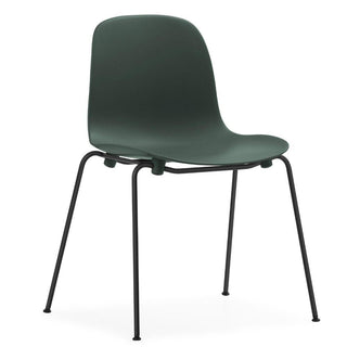 Normann Copenhagen Form polypropylene stackable chair with black steel legs Normann Copenhagen Form Green - Buy now on ShopDecor - Discover the best products by NORMANN COPENHAGEN design