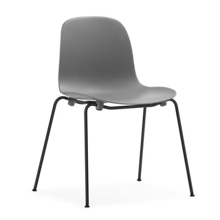 Normann Copenhagen Form polypropylene stackable chair with black steel legs Normann Copenhagen Form Grey - Buy now on ShopDecor - Discover the best products by NORMANN COPENHAGEN design