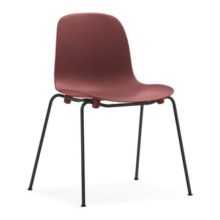 Normann Copenhagen Form polypropylene stackable chair with black steel legs Normann Copenhagen Form Red - Buy now on ShopDecor - Discover the best products by NORMANN COPENHAGEN design