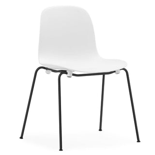 Normann Copenhagen Form polypropylene stackable chair with black steel legs Normann Copenhagen Form White - Buy now on ShopDecor - Discover the best products by NORMANN COPENHAGEN design