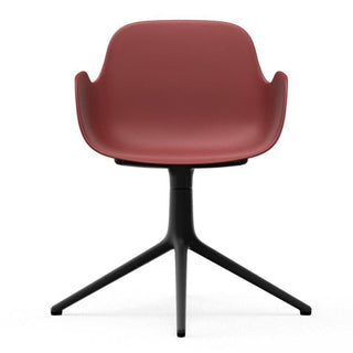 Normann Copenhagen Form polypropylene swivel armchair with 4 black aluminium legs - Buy now on ShopDecor - Discover the best products by NORMANN COPENHAGEN design