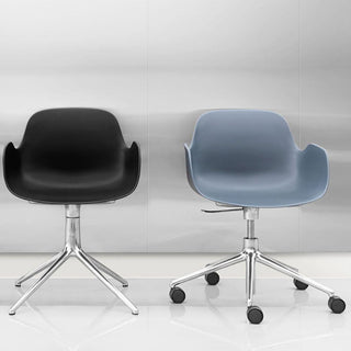 Normann Copenhagen Form polypropylene swivel armchair with 5 wheels, aluminium legs and gas lift - Buy now on ShopDecor - Discover the best products by NORMANN COPENHAGEN design