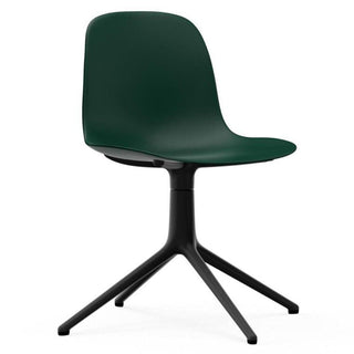 Normann Copenhagen Form polypropylene swivel chair with 4 black aluminium legs Normann Copenhagen Form Green - Buy now on ShopDecor - Discover the best products by NORMANN COPENHAGEN design