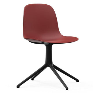 Normann Copenhagen Form polypropylene swivel chair with 4 black aluminium legs Normann Copenhagen Form Red - Buy now on ShopDecor - Discover the best products by NORMANN COPENHAGEN design