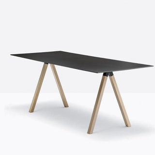 Pedrali Arki-desk Wood ARKW7 199x79 cm. in solid laminate Black - Buy now on ShopDecor - Discover the best products by PEDRALI design