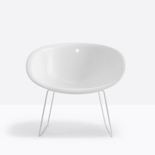 Pedrali Gliss 340 white lounge chair with sled base - Buy now on ShopDecor - Discover the best products by PEDRALI design
