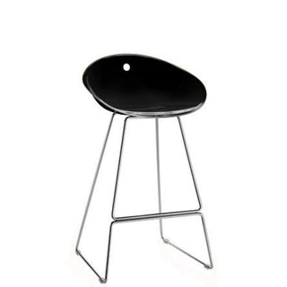Pedrali Gliss 902 stool with sled base and seat H.65 cm. Black - Buy now on ShopDecor - Discover the best products by PEDRALI design