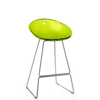 Pedrali Gliss 902 stool with sled base and seat H.65 cm. Pedrali Transparent Green VT - Buy now on ShopDecor - Discover the best products by PEDRALI design