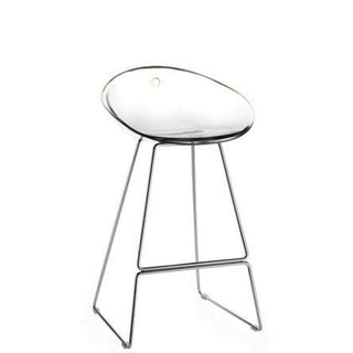 Pedrali Gliss 902 stool with sled base and seat H.65 cm. Transparent - Buy now on ShopDecor - Discover the best products by PEDRALI design