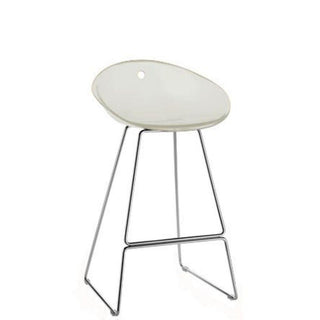Pedrali Gliss 902 stool with sled base and seat H.65 cm. White - Buy now on ShopDecor - Discover the best products by PEDRALI design