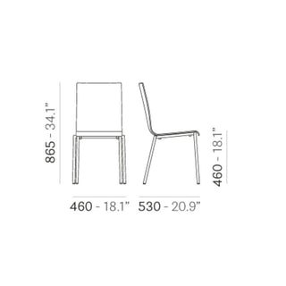 Pedrali Kuadra 1101 white chair with chromed steel legs - Buy now on ShopDecor - Discover the best products by PEDRALI design