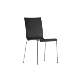 Pedrali Kuadra 1331 stackable chair with wood seat and backrest Pedrali Black aniline ash AN - Buy now on ShopDecor - Discover the best products by PEDRALI design
