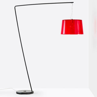 Pedrali Lighting Time L001T/B arc floor lamp with single diffuser Pedrali Transparent Red RT - Buy now on ShopDecor - Discover the best products by PEDRALI design