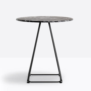Pedrali Lunar 5440 round table with solid laminate top diam.60 cm. Pedrali Carnico grey marble - Buy now on ShopDecor - Discover the best products by PEDRALI design