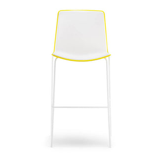Pedrali Tweet 896 stool with seat H.75 cm. White/Yellow - Buy now on ShopDecor - Discover the best products by PEDRALI design