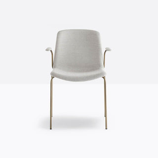 Pedrali Tweet Soft 895/2 padded armchair grey with antiqued brass legs - Buy now on ShopDecor - Discover the best products by PEDRALI design