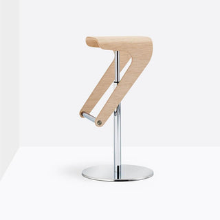 Pedrali Woody 495 stool with adjustable seat Pedrali Bleached oak RS - Buy now on ShopDecor - Discover the best products by PEDRALI design