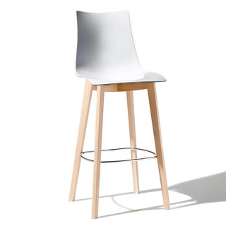 Scab Natural Zebra Antishock stool h. 78 cm natural beech - glossy white seat - Buy now on ShopDecor - Discover the best products by SCAB design