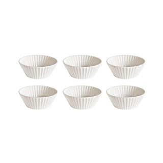 Seletti Estetico Quotidiano set 6 pleated bowls in white porcelain - Buy now on ShopDecor - Discover the best products by SELETTI design