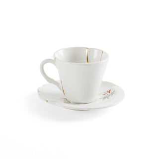 Seletti Kintsugi coffee cup-saucer in porcelain/24 carat gold mod. 3 - Buy now on ShopDecor - Discover the best products by SELETTI design