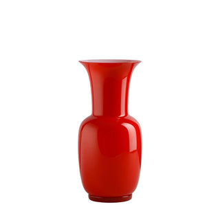 Venini Opalino 706.08 opaline vase red with milk-white inside h. 22 cm. Buy on Shopdecor VENINI collections