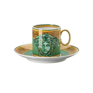 Versace meets Rosenthal Medusa Amplified espresso cup and saucer Versace Green Coin - Buy now on ShopDecor - Discover the best products by VERSACE HOME design