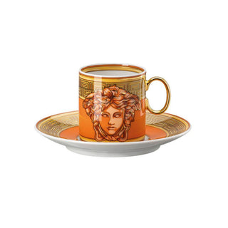 Versace meets Rosenthal Medusa Amplified espresso cup and saucer Versace Orange Coin - Buy now on ShopDecor - Discover the best products by VERSACE HOME design
