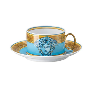Versace meets Rosenthal Medusa Amplified tea cup and saucer Versace Blue Coin - Buy now on ShopDecor - Discover the best products by VERSACE HOME design