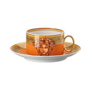 Versace meets Rosenthal Medusa Amplified tea cup and saucer Versace Orange Coin - Buy now on ShopDecor - Discover the best products by VERSACE HOME design