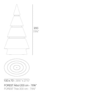 Vondom Forest Christmas tree 200 cm RGB colour changing - remote control - Buy now on ShopDecor - Discover the best products by VONDOM design