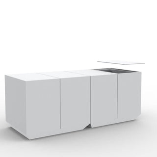 Vondom Vela Barra Catering bar counter 200 cm with ice bucket white - Buy now on ShopDecor - Discover the best products by VONDOM design